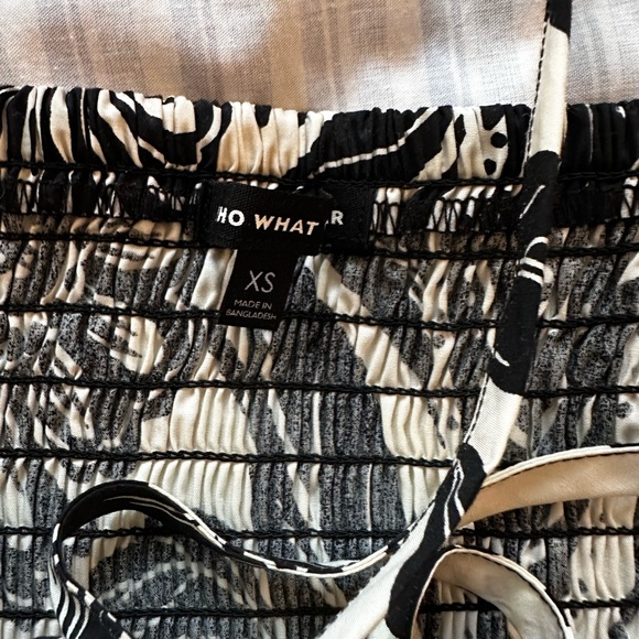 NWOT Who What Wear size XS black and off white floral high low hem sundress - Picture 8 of 9